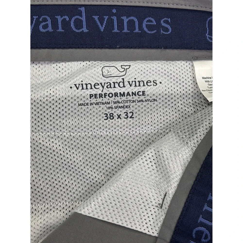Vineyard Vines Mens 38 Golf Pants Performance Breaker Gray Harbor NWTs Office‎